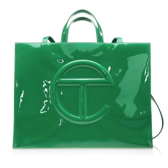 Telfar Large Shopping Bag Green Patent - Picture 1 of 2